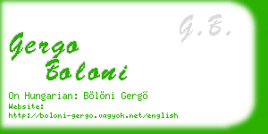 gergo boloni business card